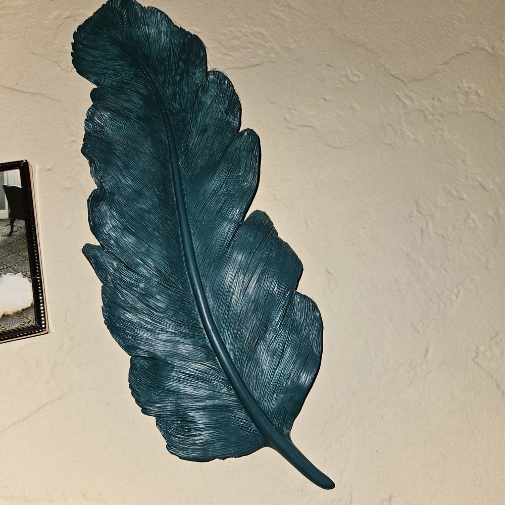 Midnight Green Feather Wall Decor